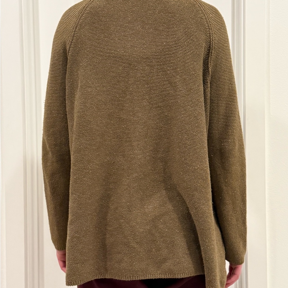 J.Jill Stylish olive/brown Open Knit Sweater size Med - Picture 3 of 7